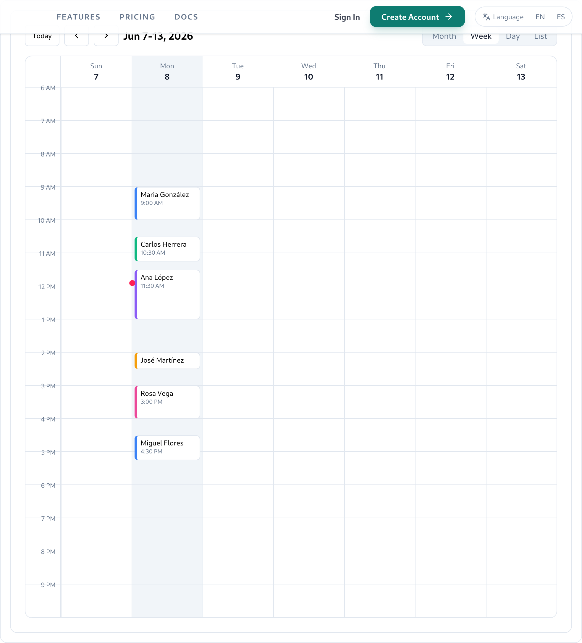 Appointment status dropdown in list view